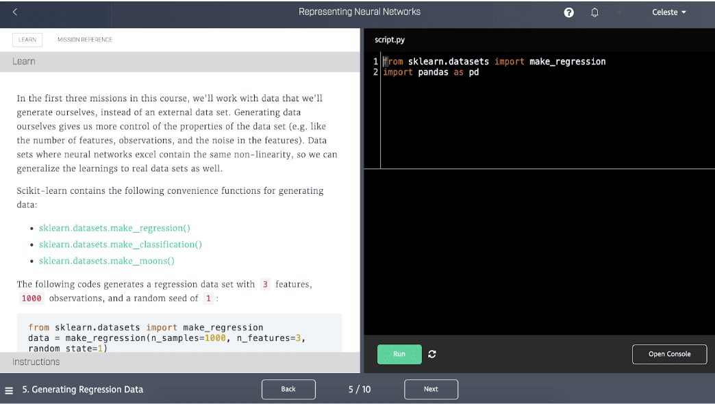 dataquest-interface