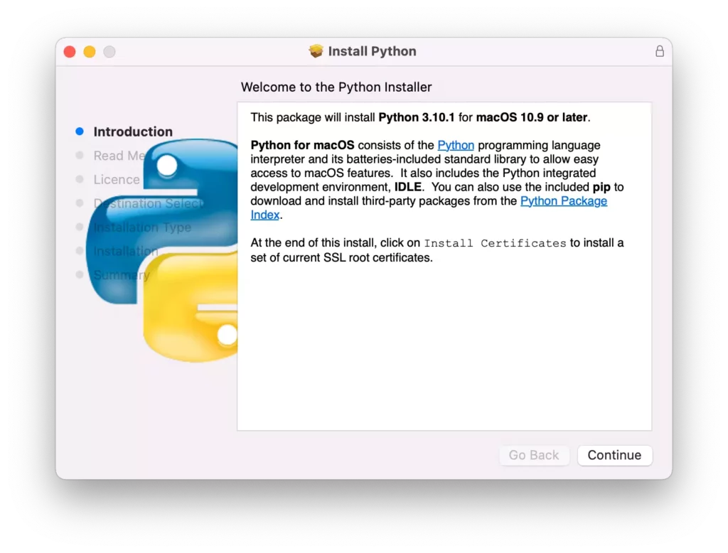 Installing Python on Mac
