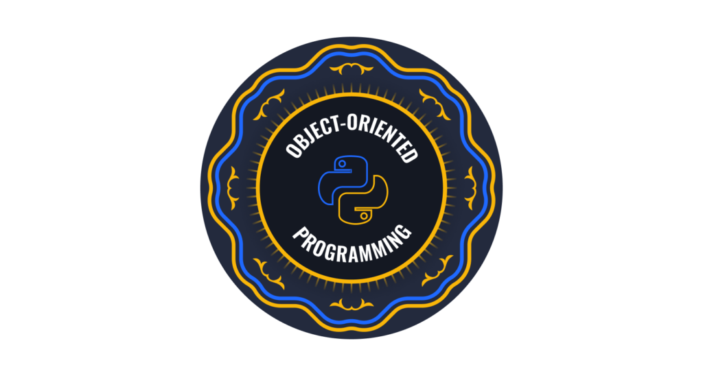 A badge for the skill "implementing object-oriented programming concepts"