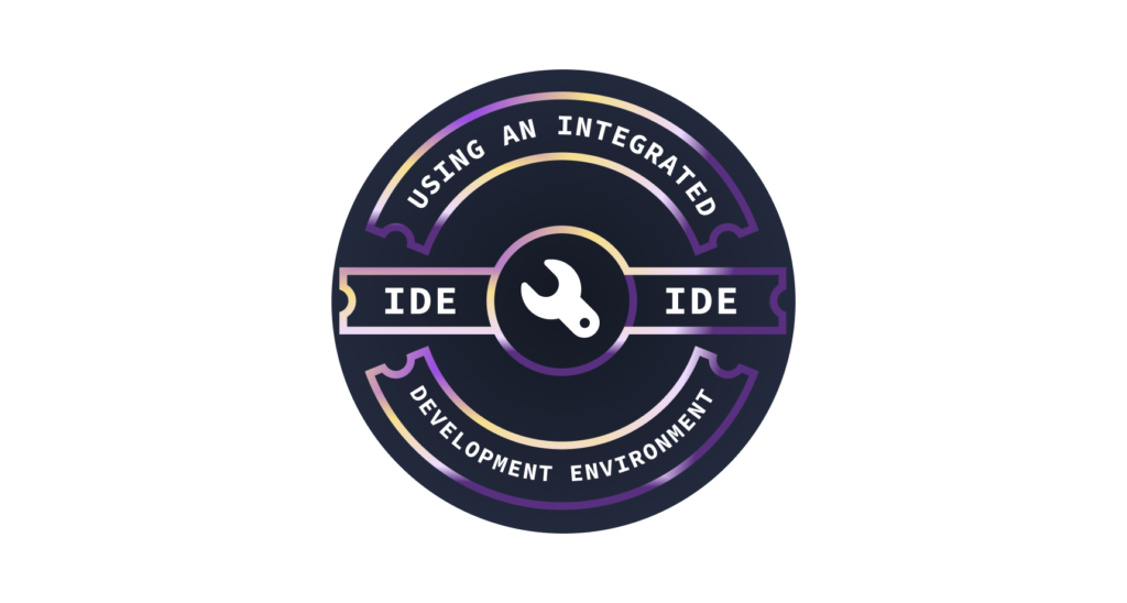 A badge for the skill "using an integrated development environment (IDE)"