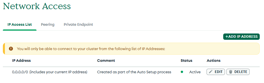 Set up the database user and network access (2)