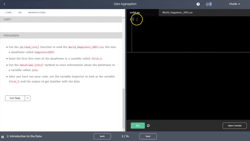 Dataquest Live Coding Demo