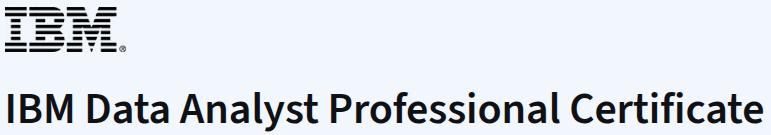 IBM Data Analyst Professional Certificate