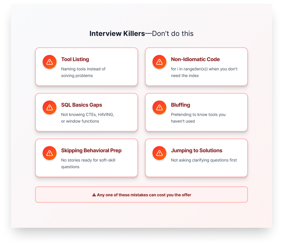 Data Engineering Interview Mistakes