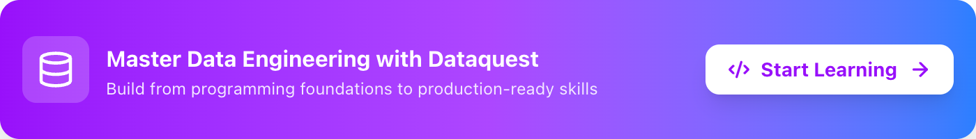 Master Data Engineering with Dataquest