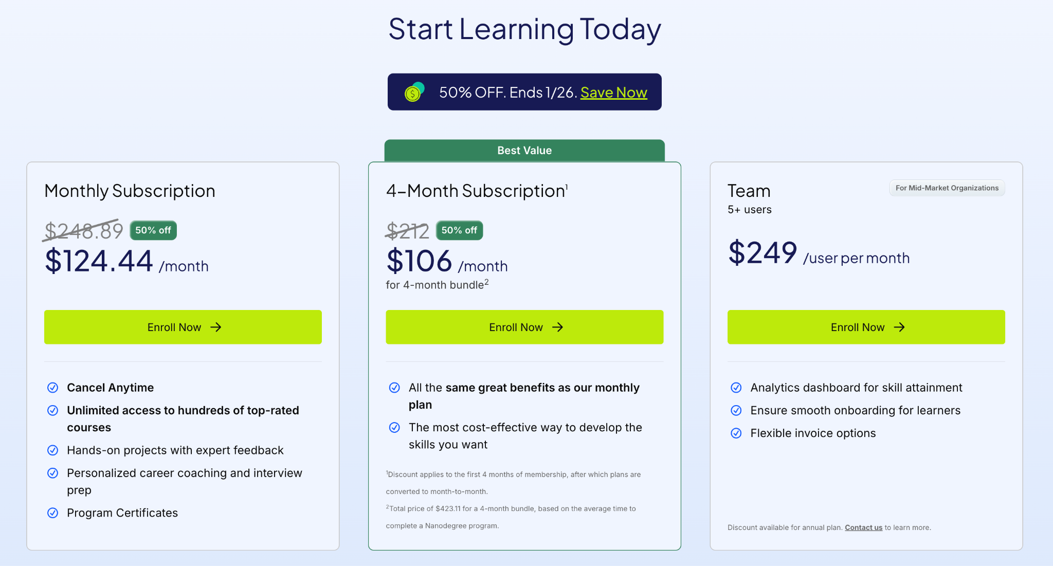 Udacity Pricing