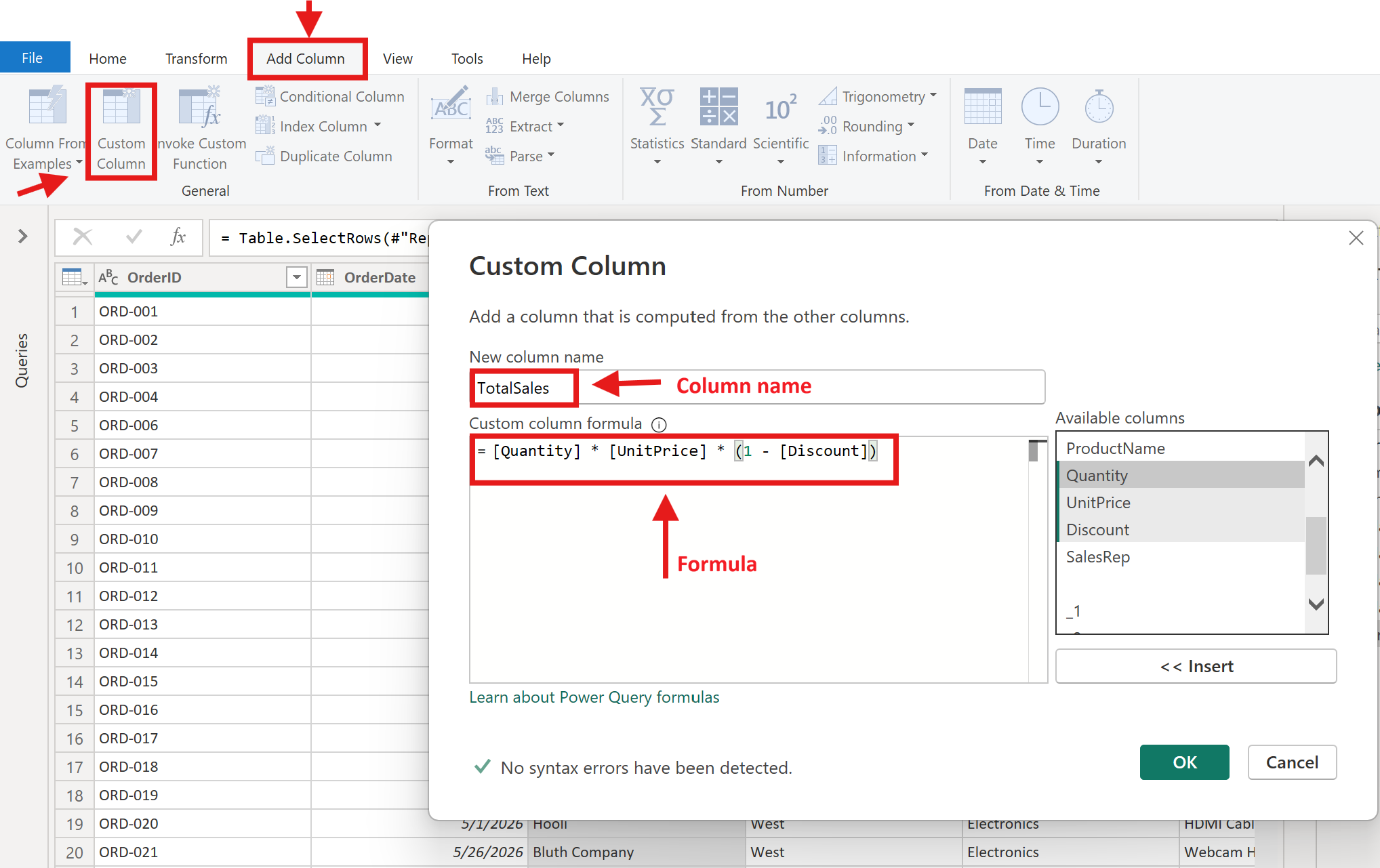 Power BI Calculated Column