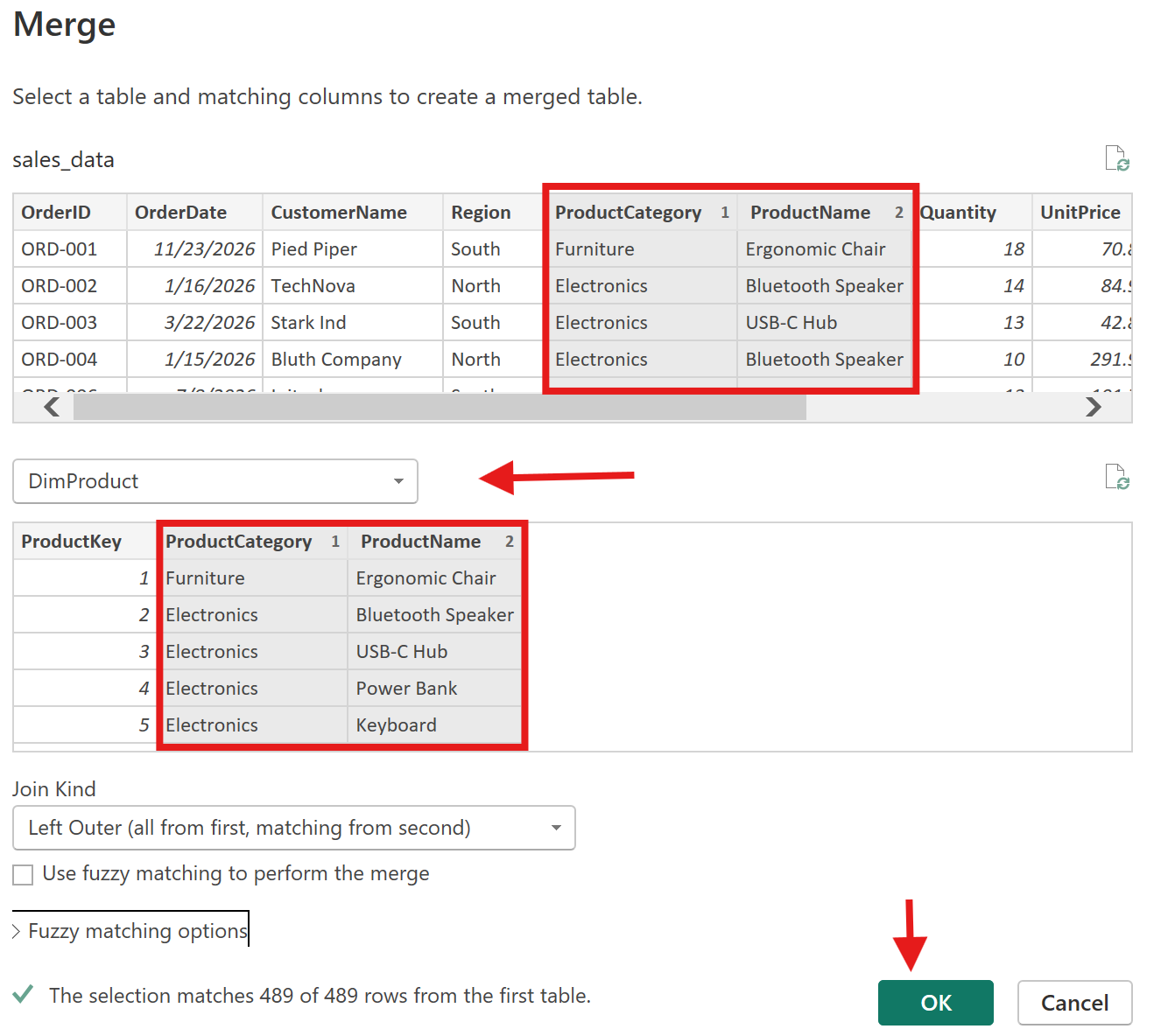 Power BI Merge Columns