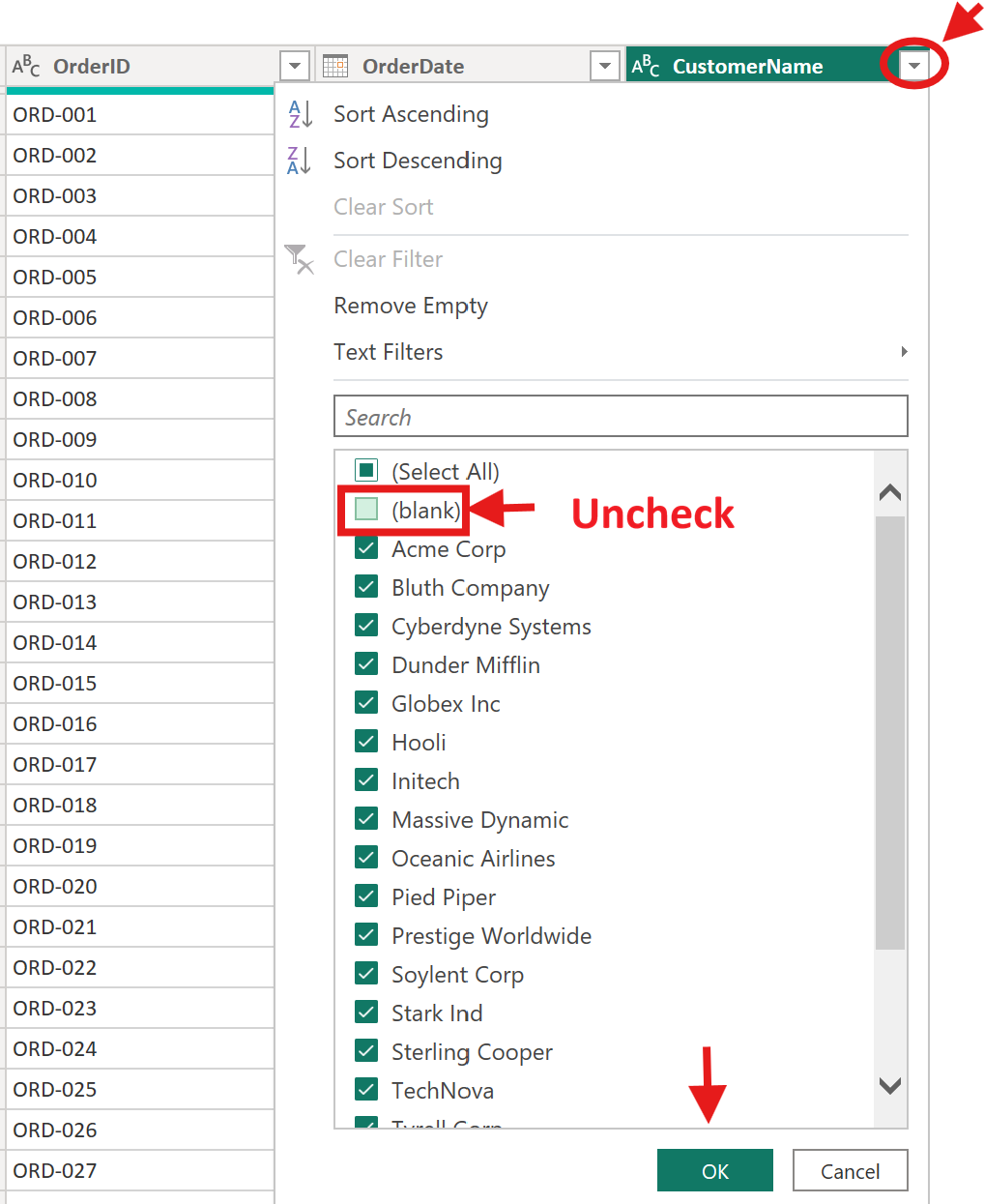 Power BI Missing Values Handled