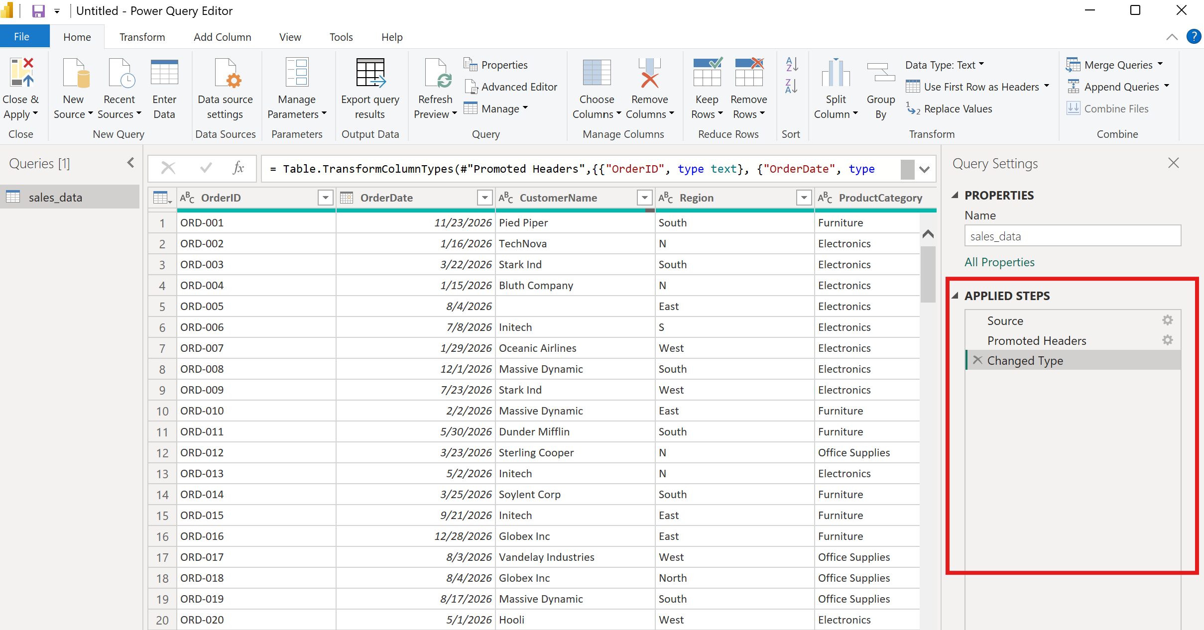 Power BI Query Preview