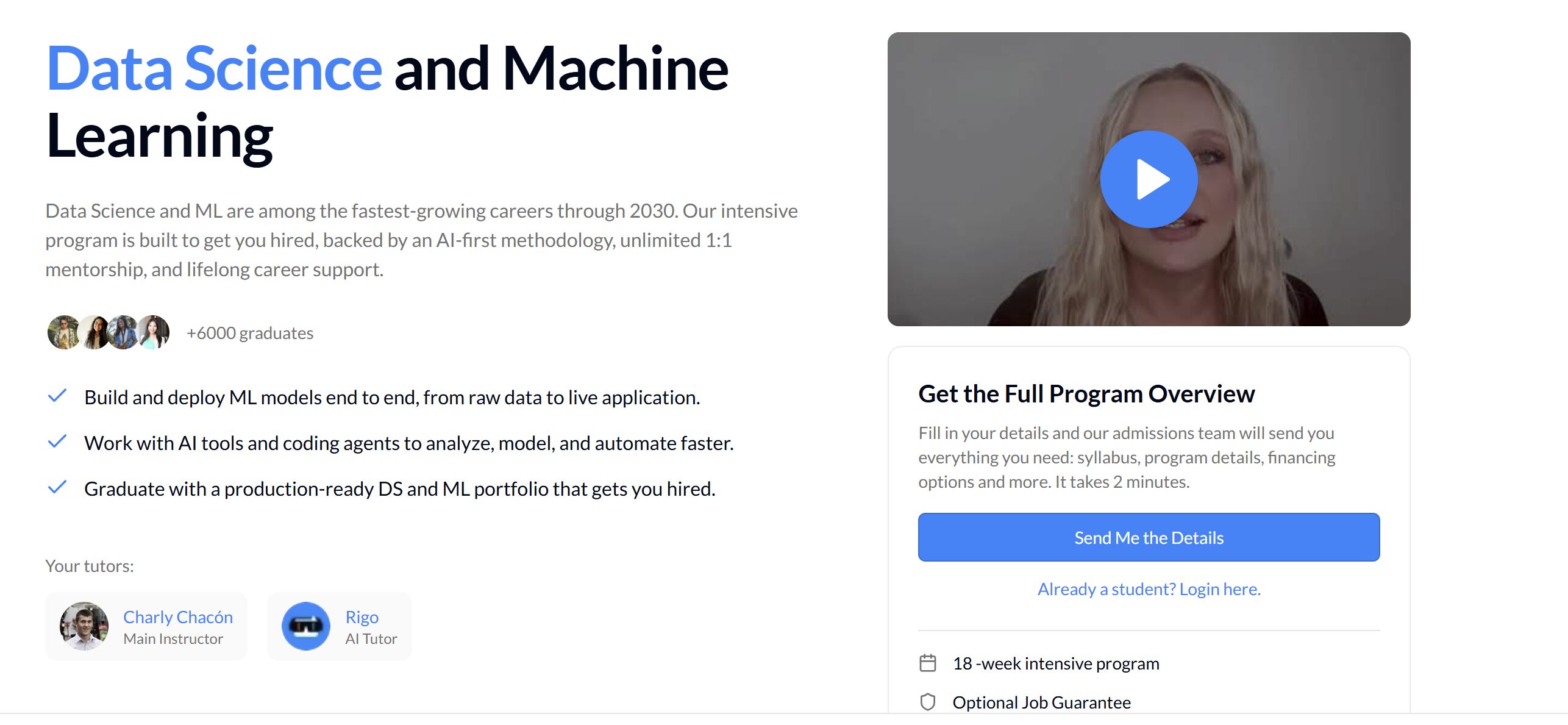 4Geeks Academy Data Science and Machine Learning with AI Bootcamp Screen