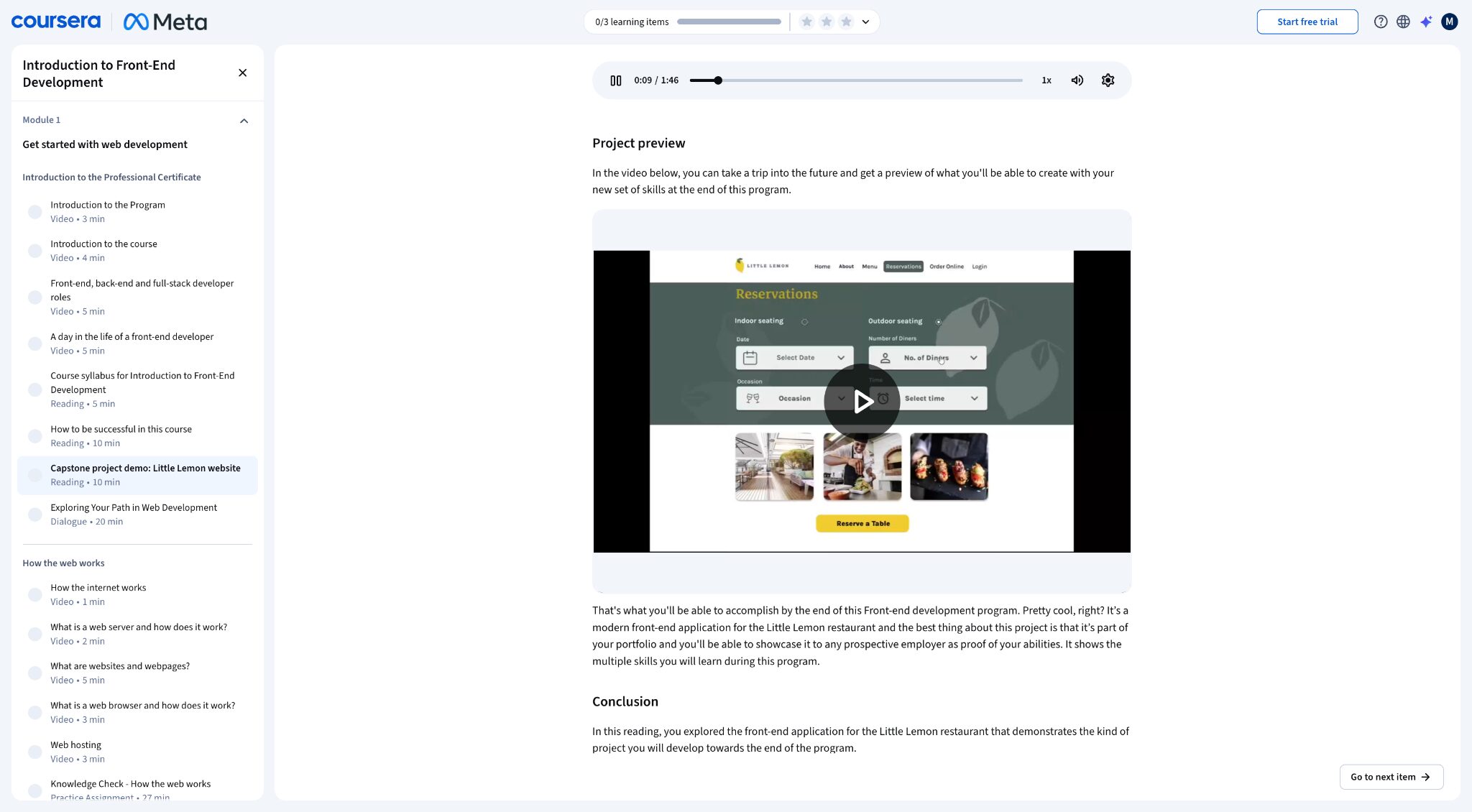 Courseera's Learning Format