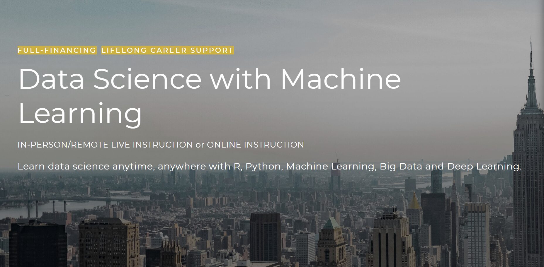 NYC Data Science Academy Data Science with Machine Learning Bootcamp Screen